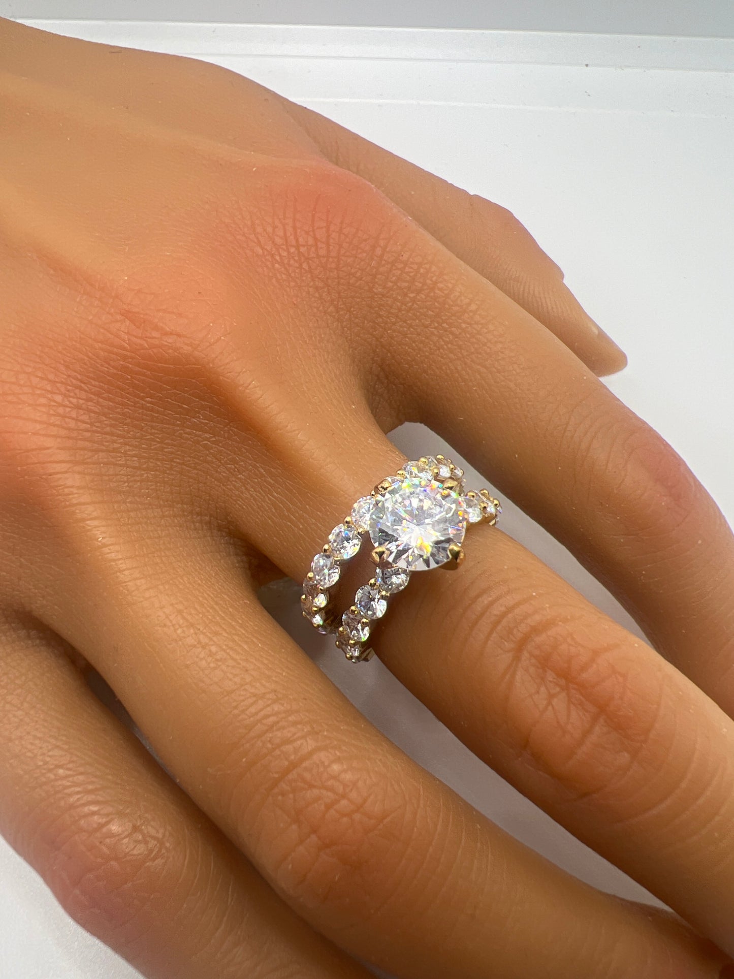 Solitaire eternity with matching band