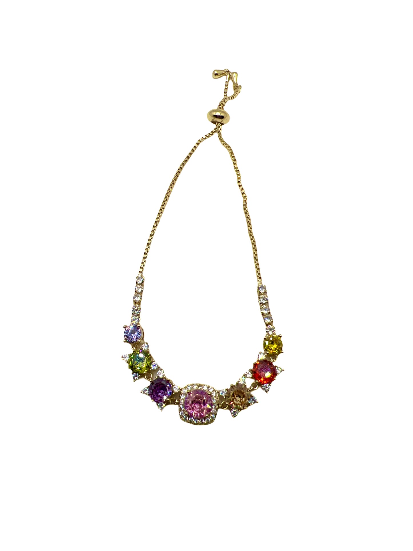 Multicolor stone bolo bracelet